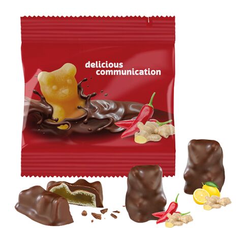 Oursons en gommes de fruits et chocolat, sachet conventionnel