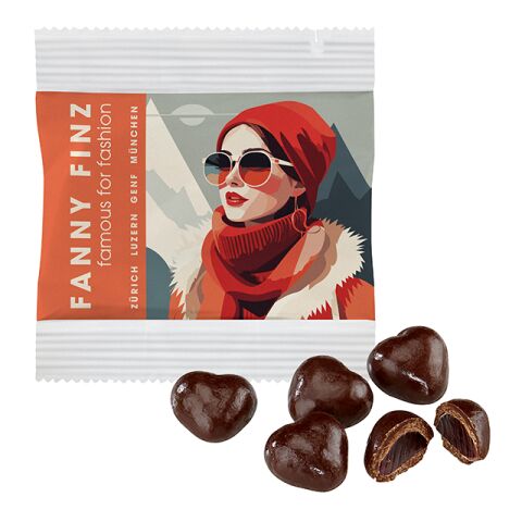 Cœurs en gommes de fruits et chocolat, sachet PAPIER sans marquage