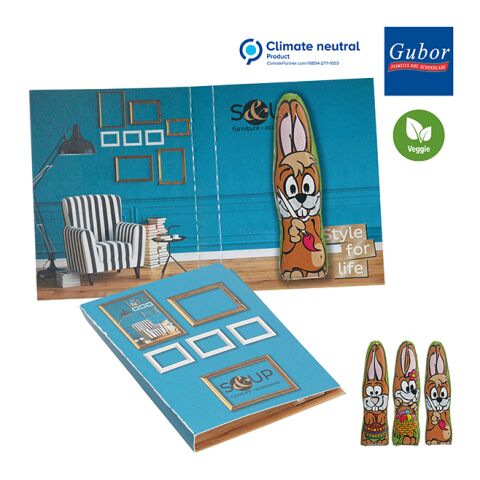 Carte à croquer avec Lapin de Pâques en chocolat MINI - motif standard Impression Numérique