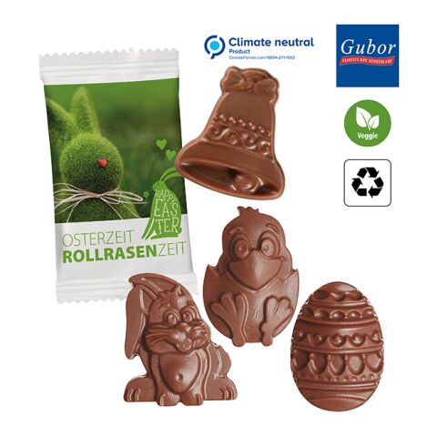 Figurine en chocolat Pâques en flowpack de papier Impress. Numérique ou Flexographie