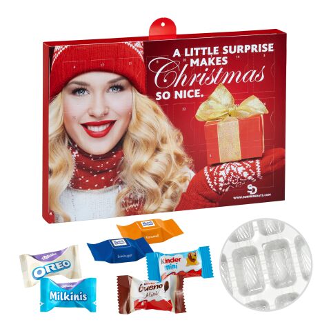 Calendrier de l&#039;avent Premium cadeau avec Ritter Sport, Assortiment de Milka Favourites et Kinder Chocolats Mini &amp; Kinder Bueno Mini Numérique ou Offset