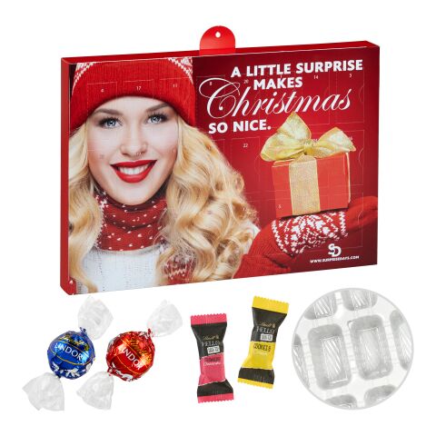 Calendrier de l&#039;avent Premium cadeau avec Lindor de Lindt &amp; Hello Mini Stick de Lindt sans marquage