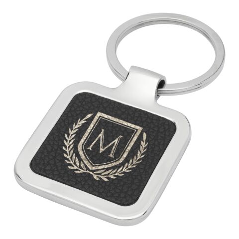 Porte-clés carré Piero en PU pour gravure laser Standard | Noir bronze | sans marquage | non disponible | non disponible