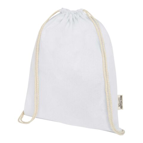 Sac avec cordon Oregon en coton recyclé 140 g/m² certifié GRS Standard | blanc | sans marquage | non disponible | non disponible