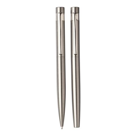 Parure de stylo bille et roller Fritz argent | sans marquage | non disponible | non disponible