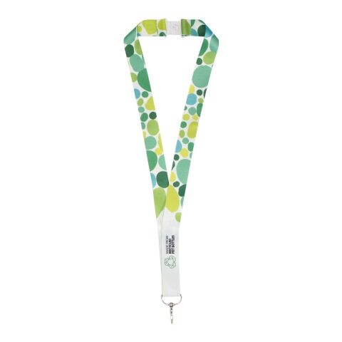 Lanyard Addie en PET recyclé sublimation Standard | Blanc-Blanc | 15mm | sans marquage | non disponible | non disponible