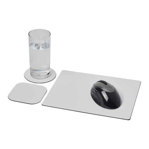 Ensemble de tapis de souris et sous-verre Brite-Mat® Noir | Impression Papier | Top | 240 mm x 190 mm