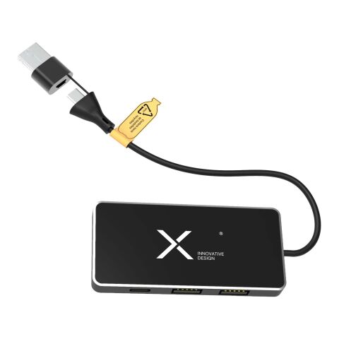 SCX.design H20 8-in-1 USB-Hub mit dualem Eingang und 6 Ports und Leuchtlogo Standard | Noir | sans marquage | non disponible | non disponible