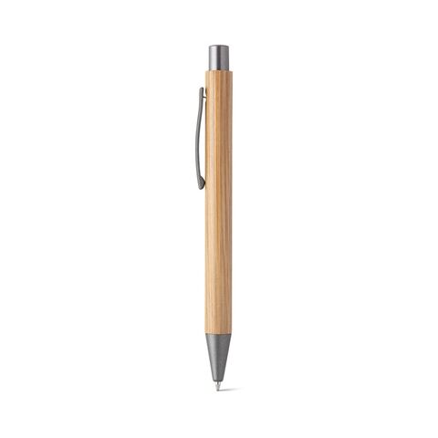 ELLIOT. Stylo bille en bambou avec attache Beige | sans marquage