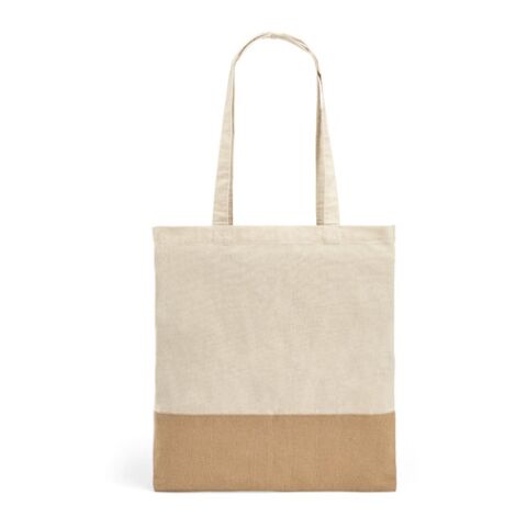 MERCAT. Sac 100% coton (160 g/m²) avec détails en imitation jute Beige | sans marquage