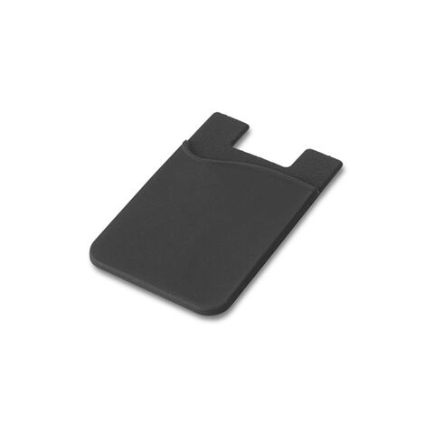 SHELLEY. Porte-cartes en silicone pour smartphone Noir | sans marquage