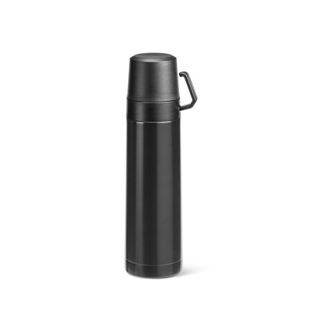 SAFE. Thermos 490mL en acier inox et PP Noir | sans marquage