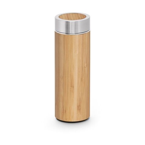 NATUREL. Thermos 430mL en bambou et acier inox Beige | sans marquage