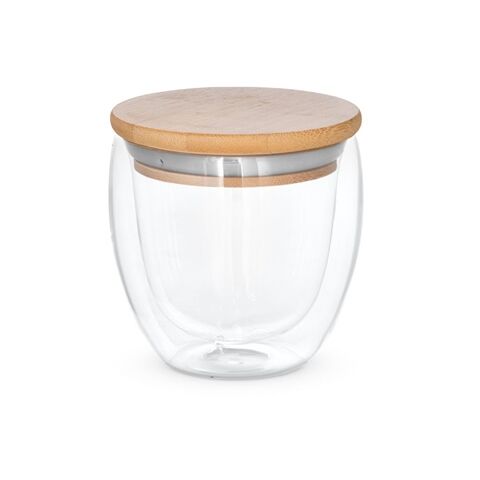 ECUADOR 250. Tasse de voyage 250mL en verre borosilicate Beige | sans marquage