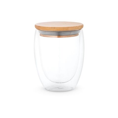 ECUADOR 350. Tasse de voyage 350mL en verre borosilicate Beige | sans marquage