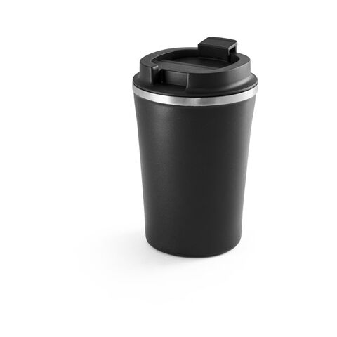 PHELPS. Tasse de voyage 470mL en acier inox et PP Noir | sans marquage