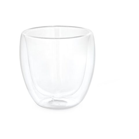 AMERICANO. Tasse isotherme en verre 220mL Transparent | sans marquage