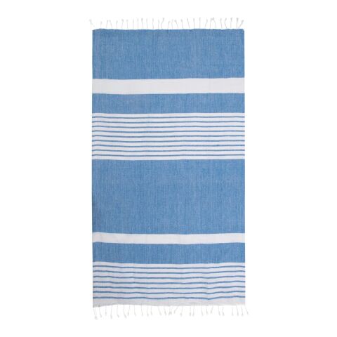 Sagaform Ella Serviette de hammam coton bio 145x250cm Bleu / Blanc | sans marquage