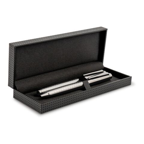 Parure de stylo bille et rollerball Dallas en coffret cadeau Argent | sans marquage | non disponible | non disponible | non disponible