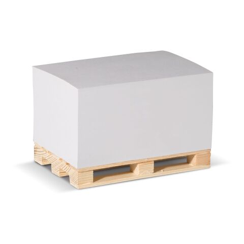 Bloc rectangulaire 12x8x6cm FSC sur palette en bois Blanc | sans marquage | non disponible | non disponible | non disponible