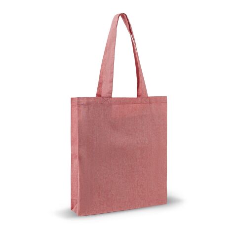 Sac shopping en coton recyclé 38X42X10 cm Rouge / blanc | sans marquage | non disponible | non disponible | non disponible