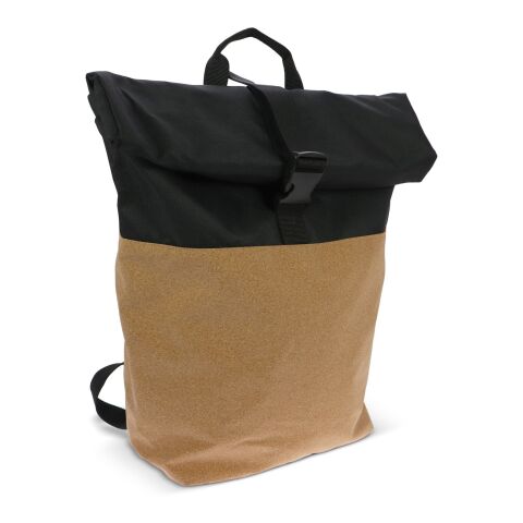 Sac à dos à roulettes en liège et R-PET 18L noir | sans marquage | non disponible | non disponible | non disponible