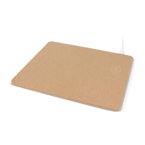 Tapis de souris avec chargeur sans fil en papier recyclé Nature | sans marquage | non disponible | non disponible | non disponible