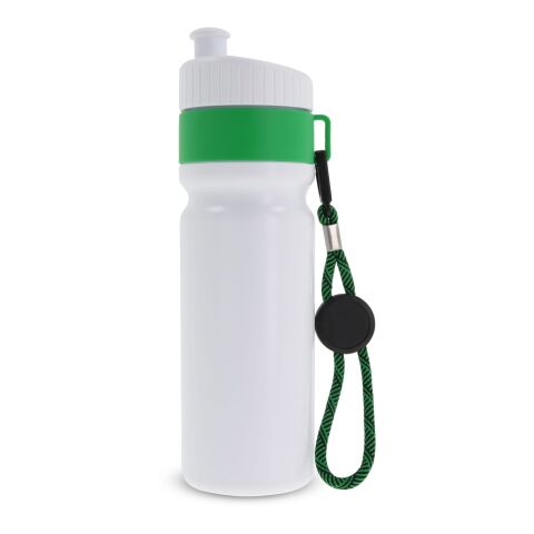 Bidon de sport avec bord et cordon 750ml Blanc | sans marquage | non disponible | non disponible | non disponible