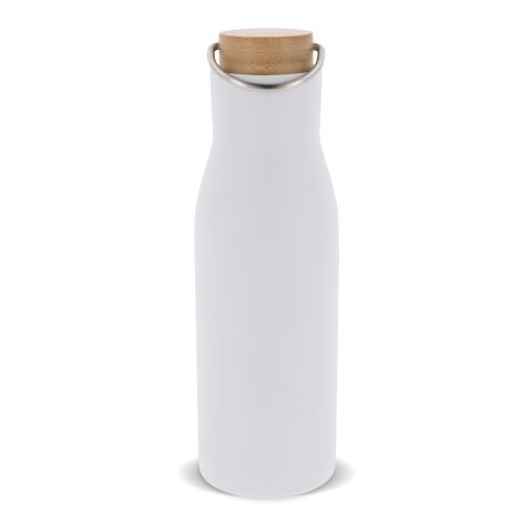 Bouteille isotherme avec couvercle en bambou 500ml Blanc | sans marquage | non disponible | non disponible | non disponible