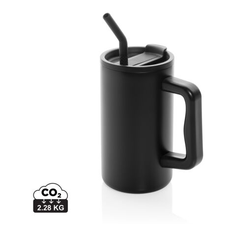 Mug Cube 800ml en acier recyclé certifiée RCS noir | sans marquage | non disponible | non disponible