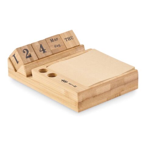 Calendrier de bureau en bambou bois | sans marquage | non disponible | non disponible