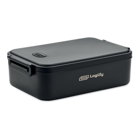 Lunch box PP recyclé 2200 ml noir | sans marquage | non disponible | non disponible | non disponible