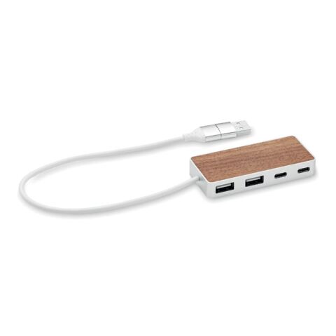 Hub USB 4 ports 27,5 cm bois | sans marquage | non disponible | non disponible | non disponible