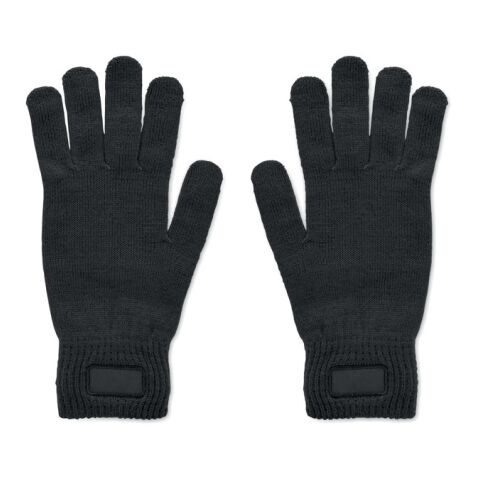 Gants tricotés en RPET noir | Transfert numérique | Gant droit | 25 mm x 10 mm | 50