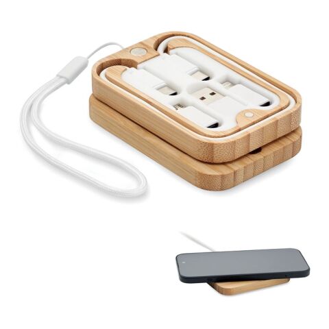 Chargeur sans fil 15W bambou