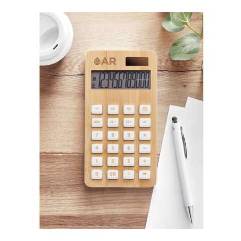 Calculatrice 12 chiffres en bambou bois | sans marquage | non disponible | non disponible | non disponible