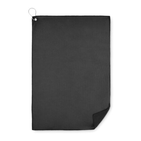 Serviette de golf en RPET noir | sans marquage | non disponible | non disponible | non disponible