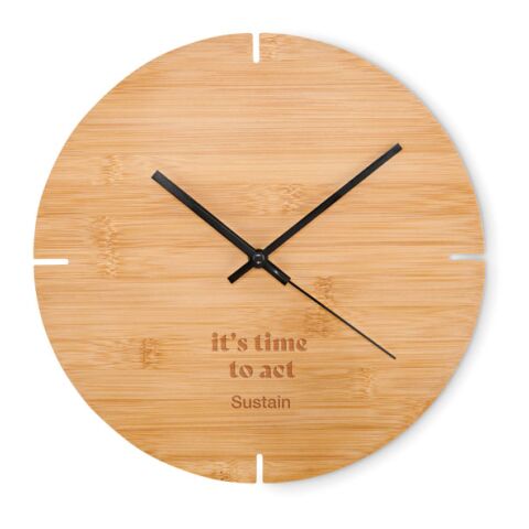 Round shape bamboo wall clock bois | sans marquage | non disponible | non disponible