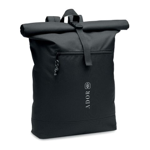 Sac à dos enroulable RPET 600D noir | sans marquage | non disponible | non disponible | non disponible