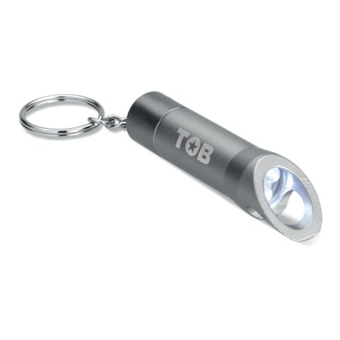 Lampe torche porte-clés en mét gris foncé | sans marquage | non disponible | non disponible