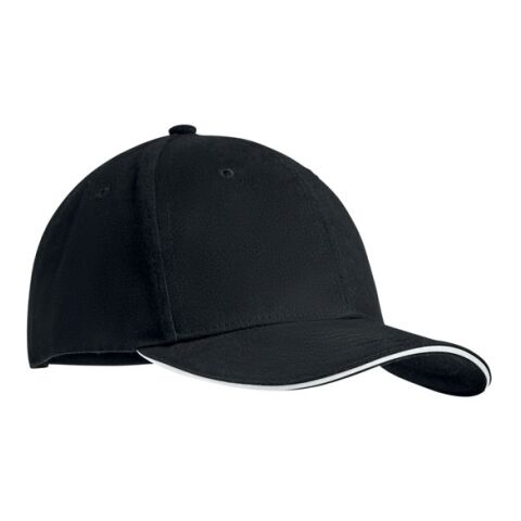 Brushed heavy cotton 6 panel blanc/noir | sans marquage | non disponible | non disponible | non disponible