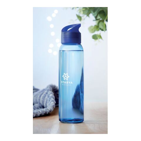 Bouteille en verre coloré avec poignée - 470ml bleu royal | sans marquage | non disponible | non disponible | non disponible