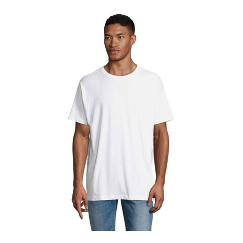 BOXY MEN T-SHIRT OVERSIZE blanc | M | Screen printing 1 couleur | Bras gauche | 100 mm x 70 mm | non disponible